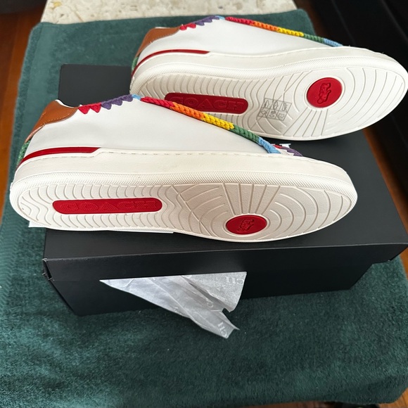 Men’s Coach low tops. Off White with Rainbow crochet stitching. New! - Picture 2 of 5
